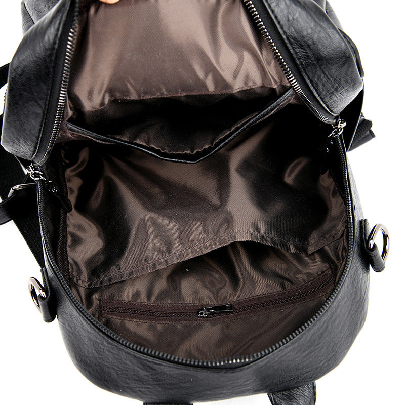 Women's Leather Shiralee Korean Fashion Soft Multifunctional Backpacks