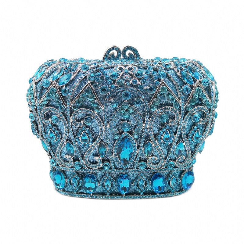 Women's Shape Steamed Crystal Bun Banquet Dress Evening Bags