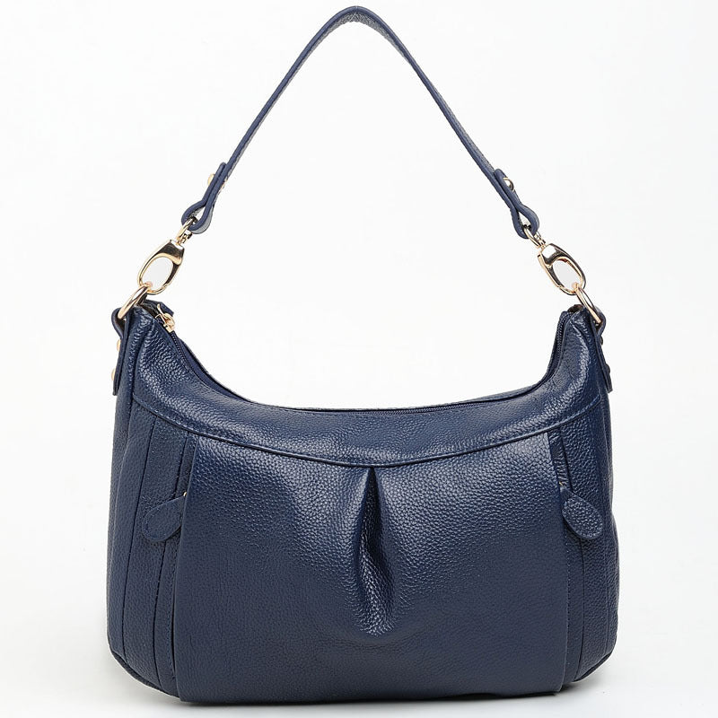 Women's Style Fashionable Pleated Portable Top Layer Shoulder Bags