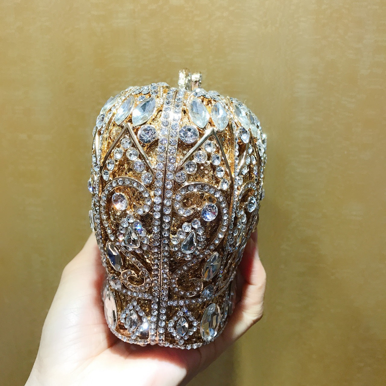 Women's Shape Steamed Crystal Bun Banquet Dress Evening Bags
