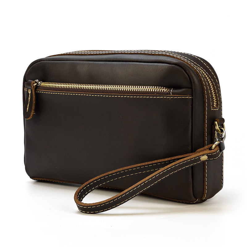 Women's & Men's & Crazy Horse Leather Clutch Vintage Genuine Men's Handbags