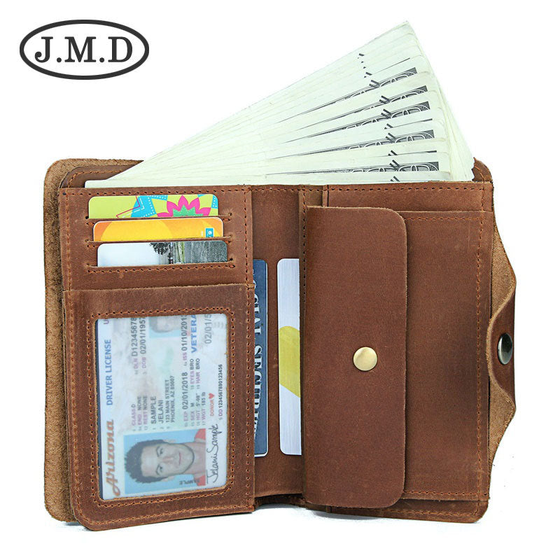 Men's Crazy Horse Leather Two Fold Genuine Men's Wallets