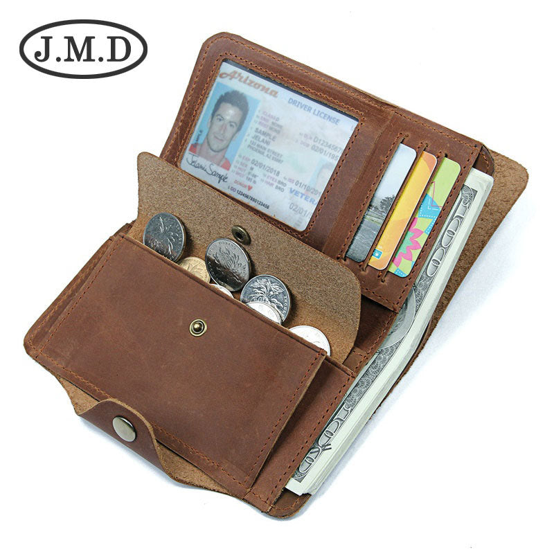 Men's Crazy Horse Leather Two Fold Genuine Men's Wallets