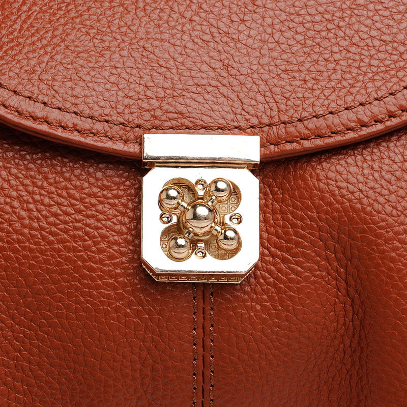 Women's Retro First Layer Cowhide Twist Genuine Crossbody Bags