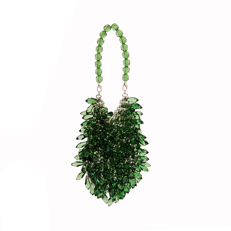 Women's Dinner Fashion Acrylic Transparent Crystal Portable Handmade Beaded Bags