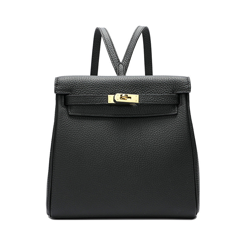 Women's Summer First Layer Cowhide Large Capacity Backpacks