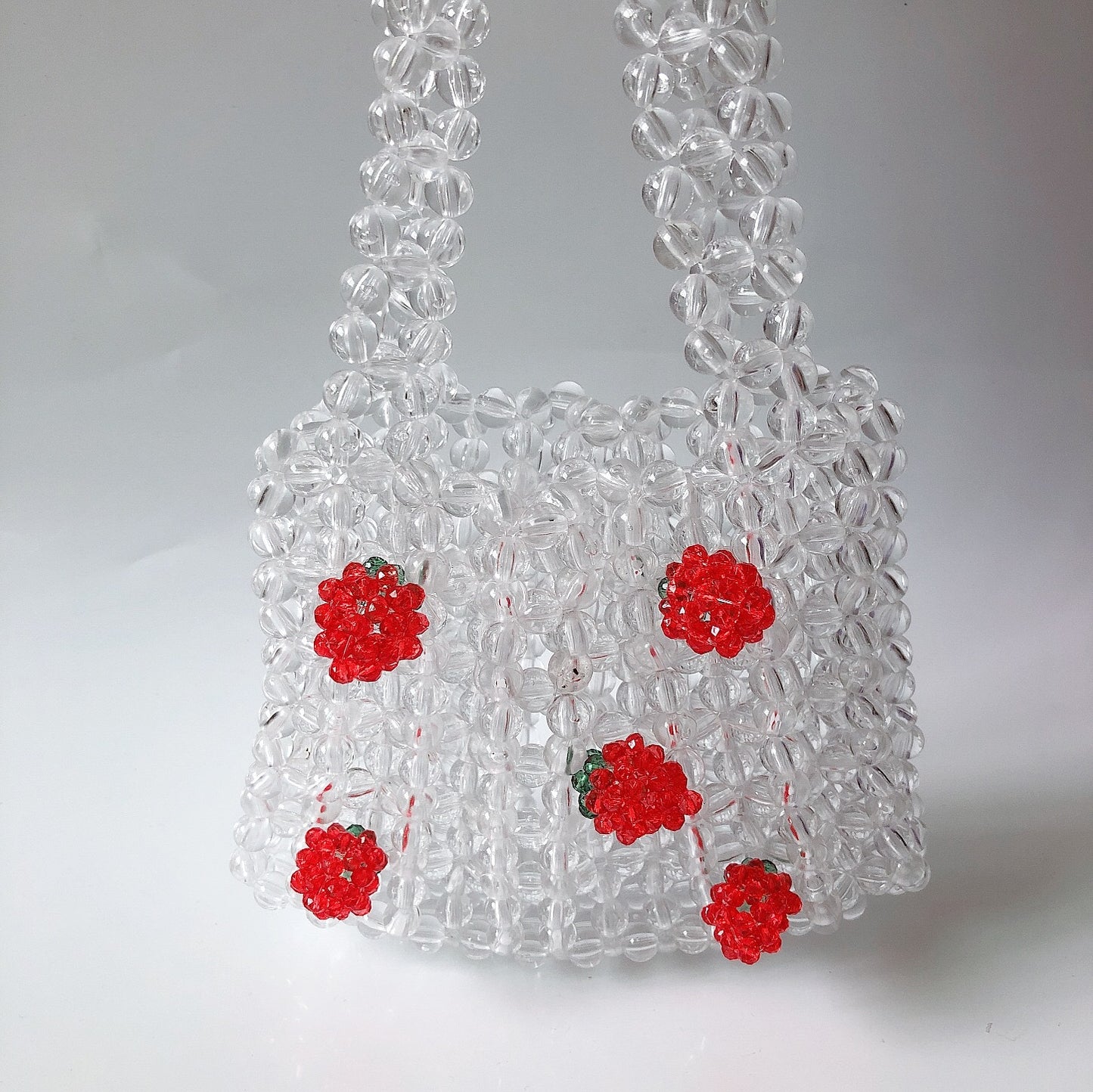 Women's Flower Transparent Beaded Cute Handmade Crystal Handbags