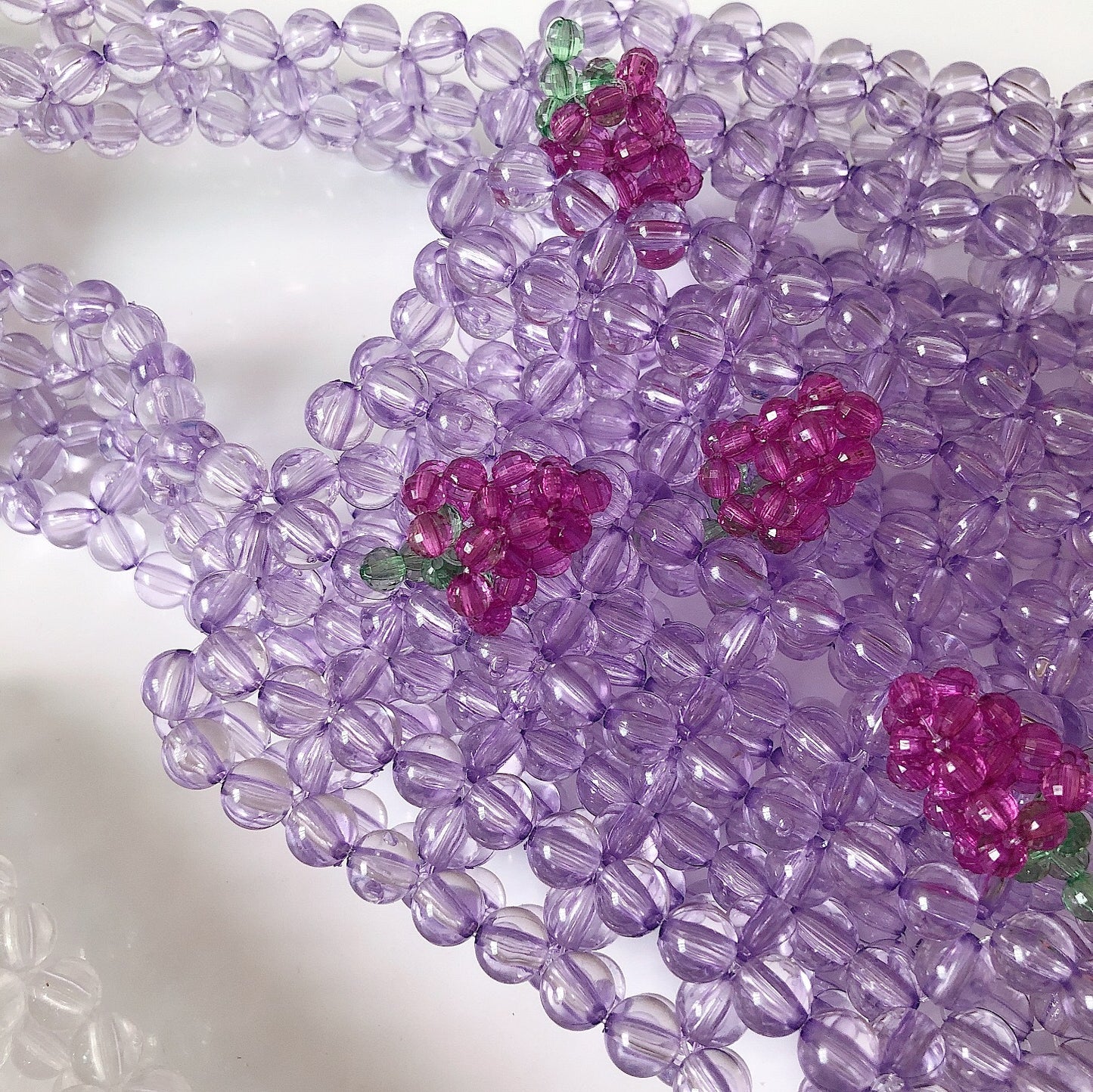 Women's Flower Transparent Beaded Cute Handmade Crystal Handbags