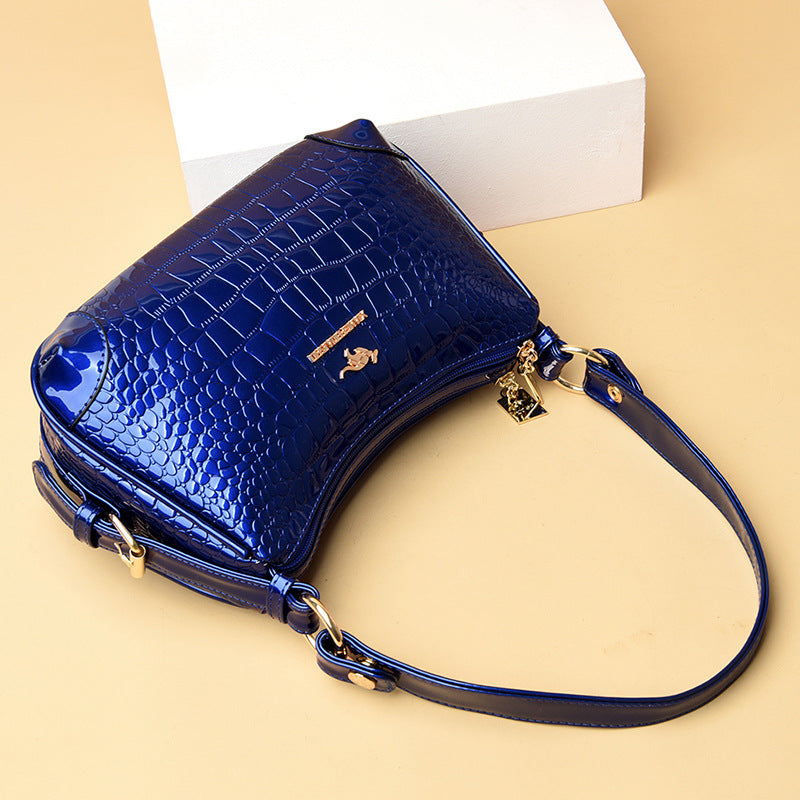 Women's Patent Leather Glossy Mother Korean Dignified Shoulder Bags