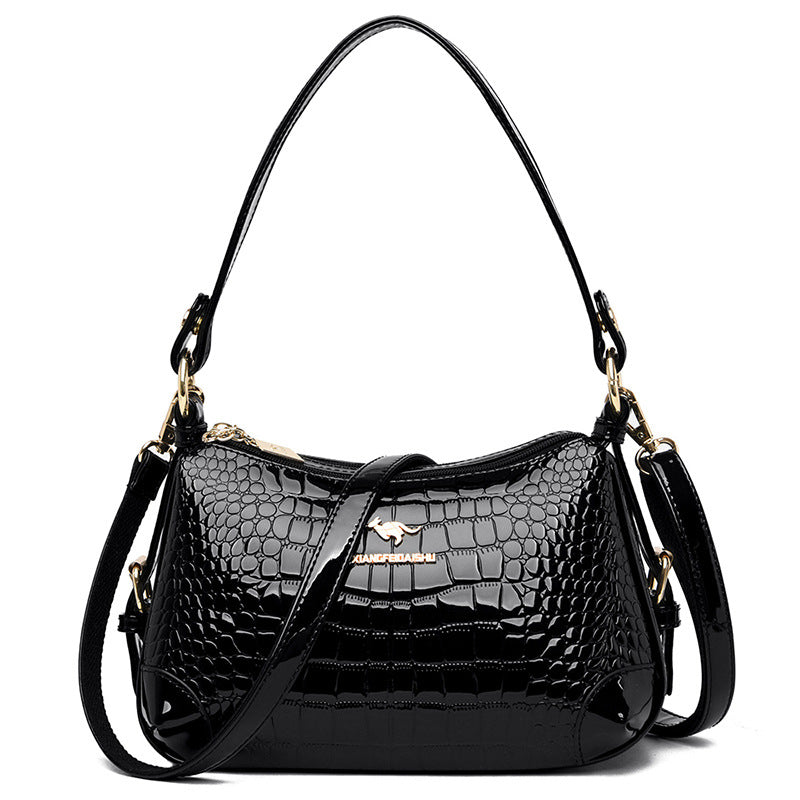 Women's Patent Leather Glossy Mother Korean Dignified Shoulder Bags