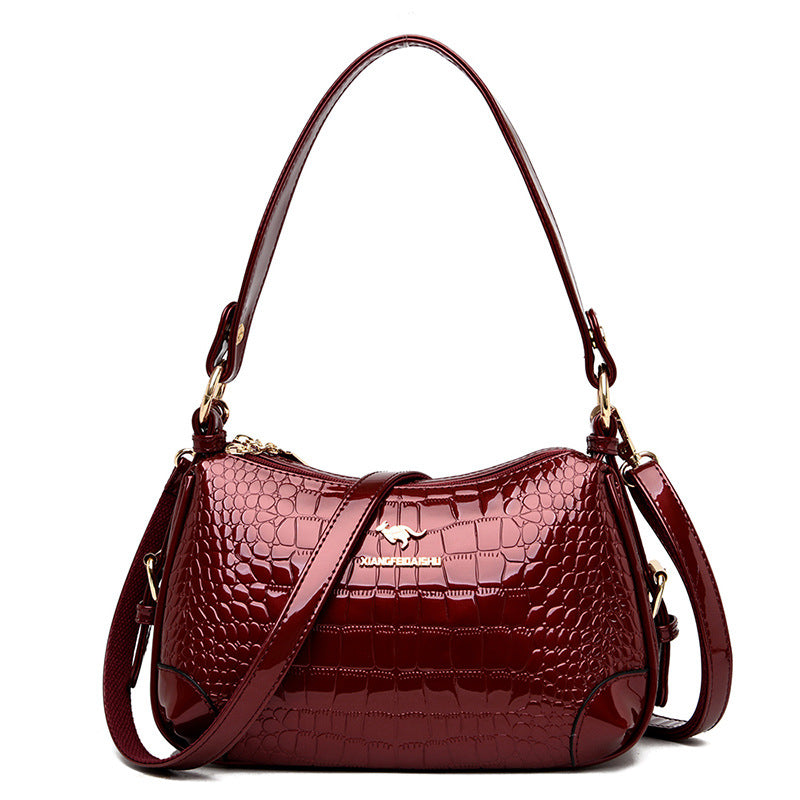 Women's Patent Leather Glossy Mother Korean Dignified Shoulder Bags