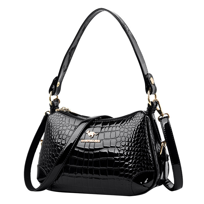 Women's Patent Leather Glossy Mother Korean Dignified Shoulder Bags