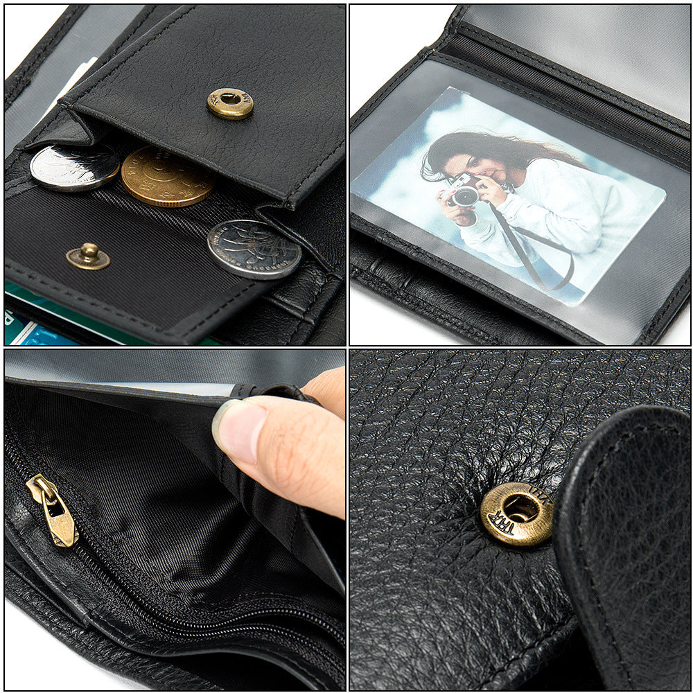 Men's Fashion Short Leather Dollar Clip With Men's Wallets