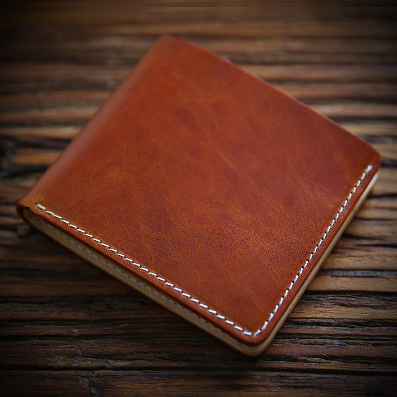 Men's Handmade Retro Leather First Layer Cowhide Men's Wallets