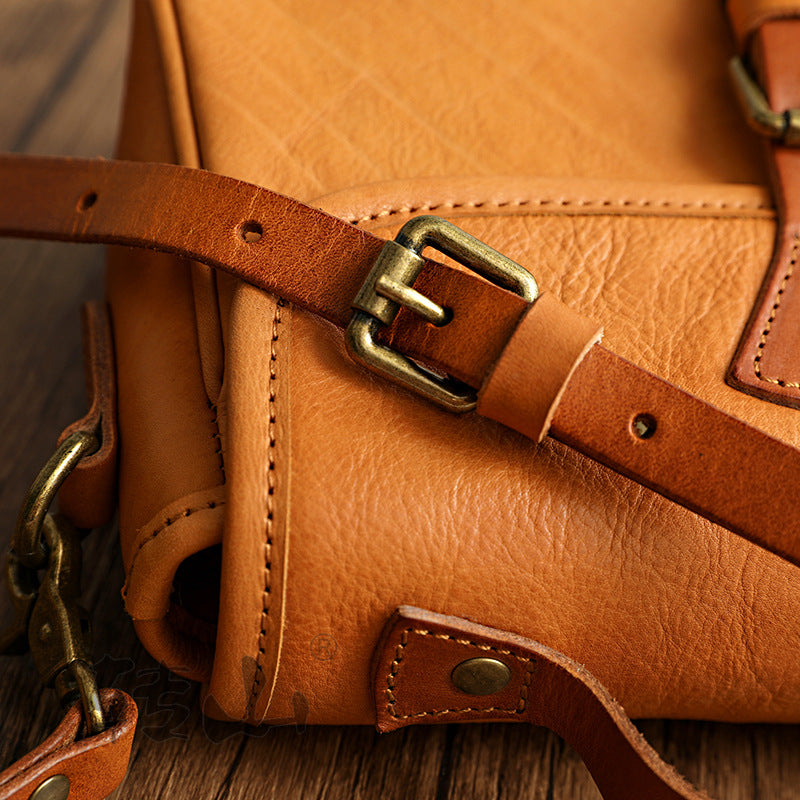 Women's Vegetable Tanning Leather Vintage Genuine Artistic Korean Shoulder Bags