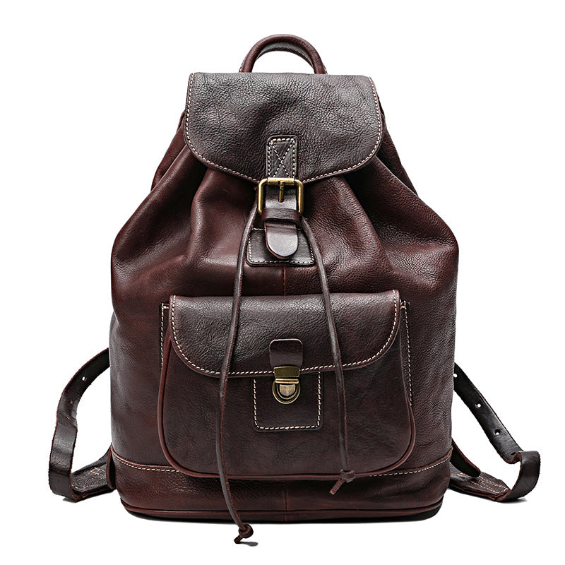 Cowhide Oil Wax First Layer Vintage Vegetable Backpacks