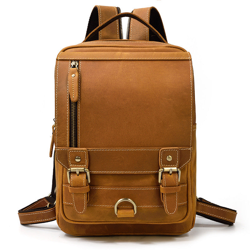 Men's Creative Trendy Crazy Horse Leather Backpacks