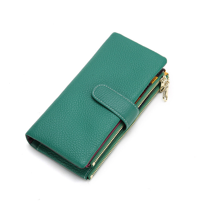 Women's Long Zipper Multiple Slots Soft Leather Ladies Wallets