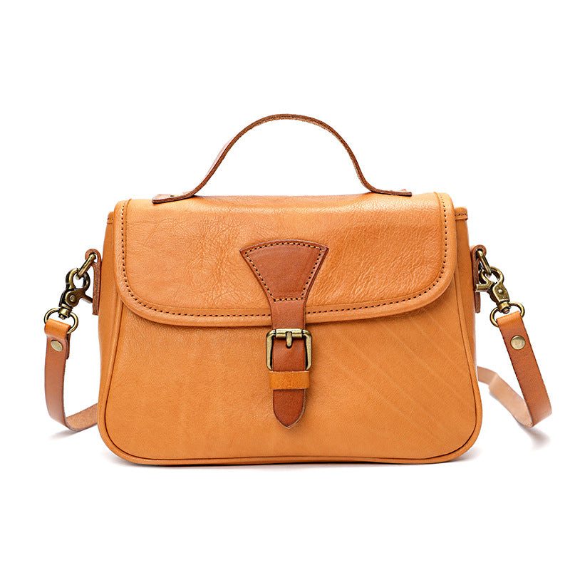 Women's Vegetable Tanning Leather Vintage Genuine Artistic Korean Shoulder Bags