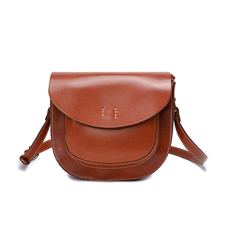 Women's First Layer Cowhide Retro Saddle Price Crossbody Bags