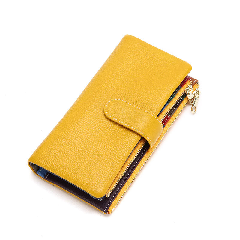Women's Long Zipper Multiple Slots Soft Leather Ladies Wallets