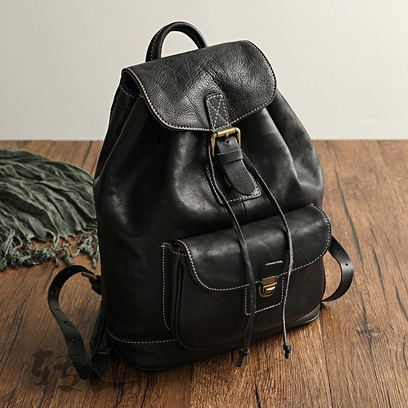 Cowhide Oil Wax First Layer Vintage Vegetable Backpacks