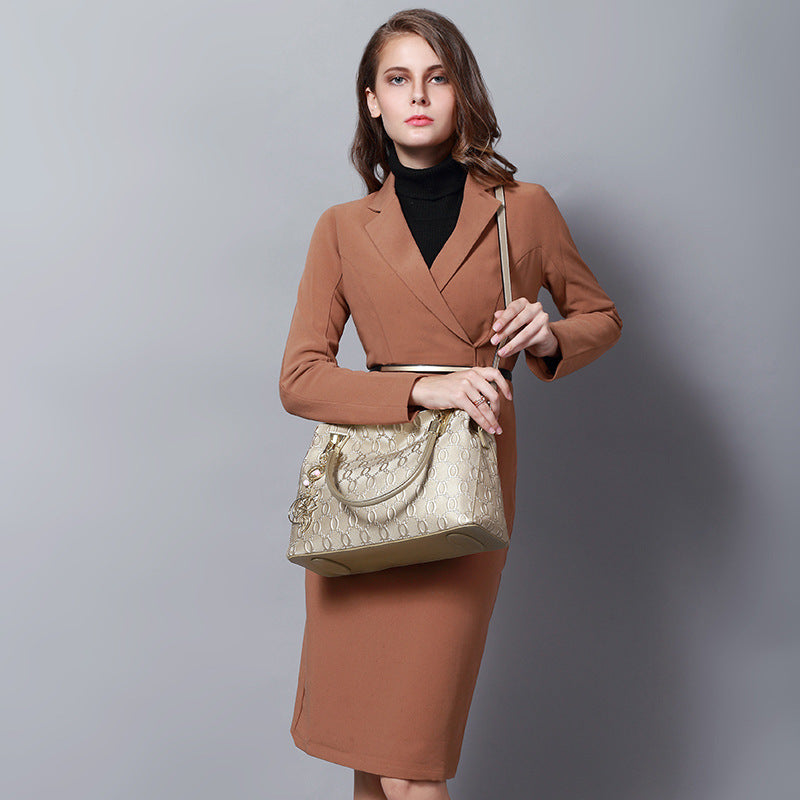 Women's Genuine Leather Light Luxury For Mom Shoulder Bags