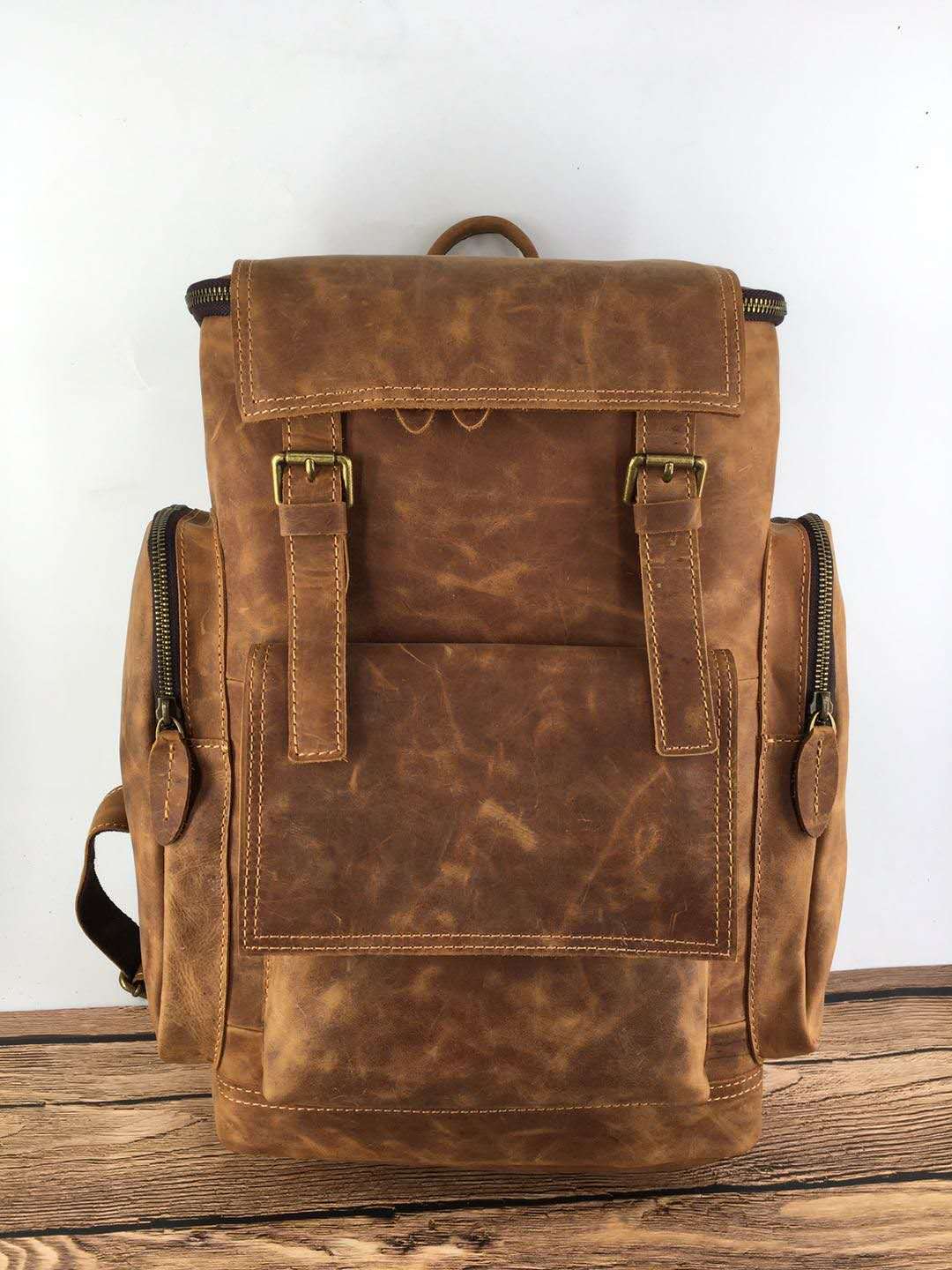 Women's & Men's & First Layer Leather Crazy Horse Backpacks