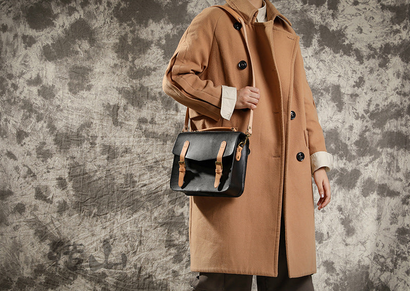 Women's Retro Handmade First Layer Cowhide Portable Crossbody Bags