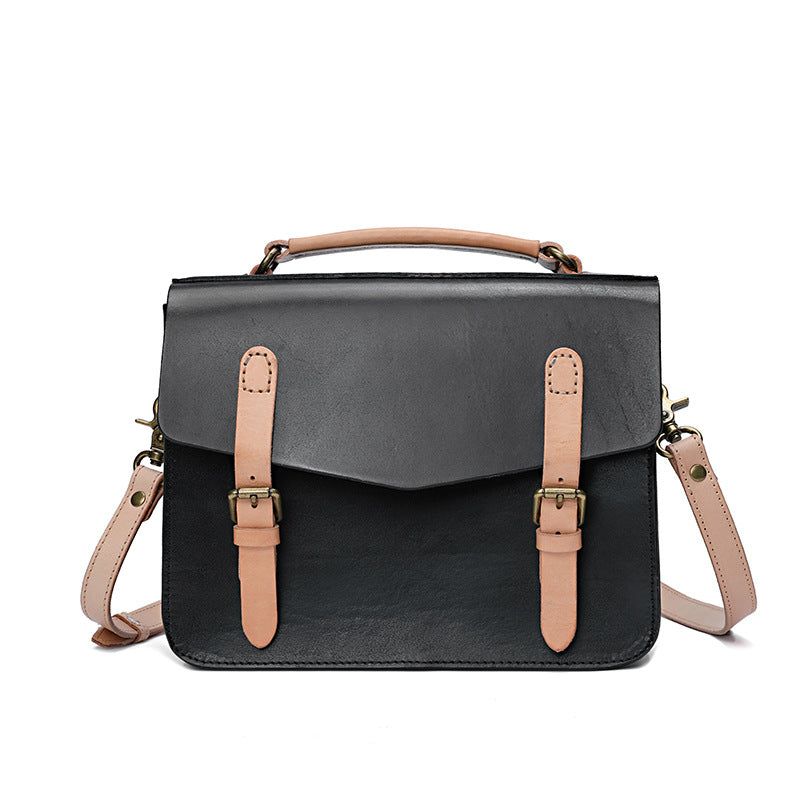 Women's Retro Handmade First Layer Cowhide Portable Crossbody Bags