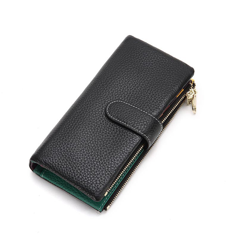 Women's Long Zipper Multiple Slots Soft Leather Ladies Wallets