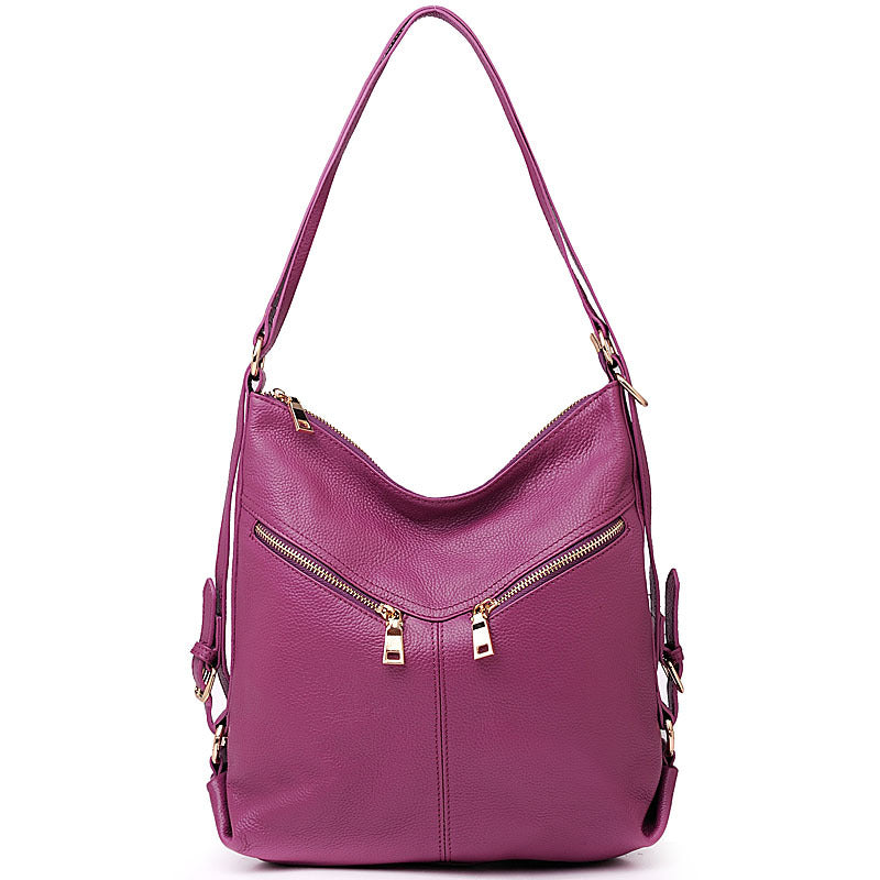 Women's College First Layer Cowhide Genuine Leather Backpacks