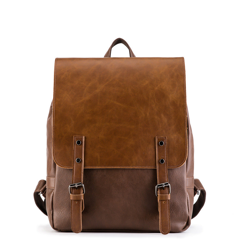 Men's Retro With Crazy Horse Large Capacity Backpacks