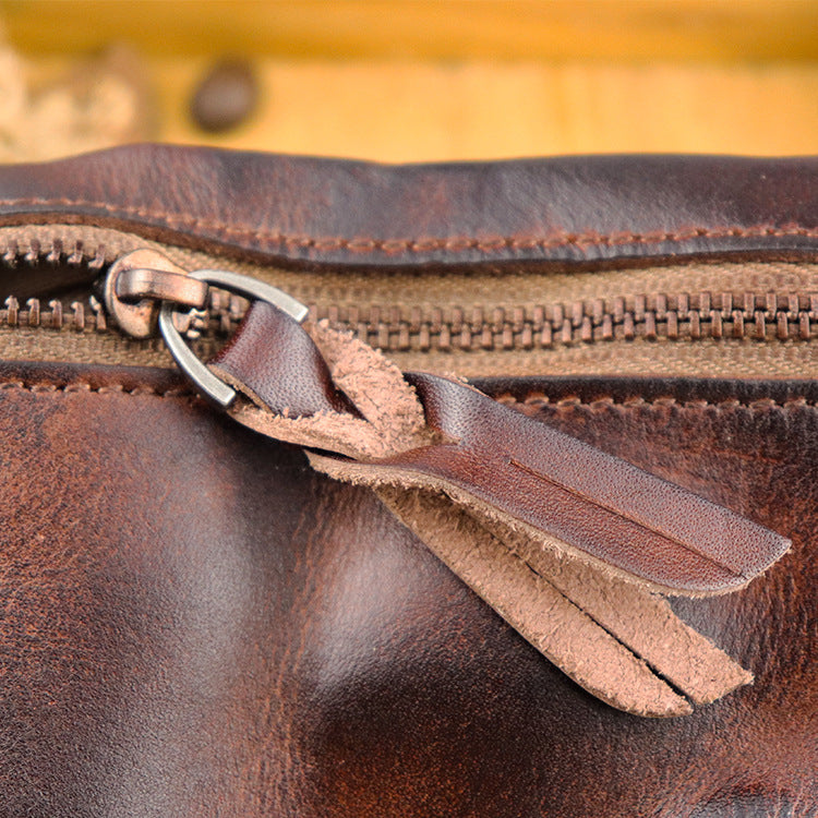 Men's Washed Leather Long Large Capacity Wrist Men's Wallets