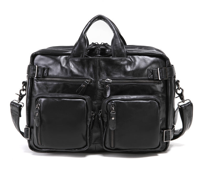 Men's Oily Leather Computer First Layer Official Bags