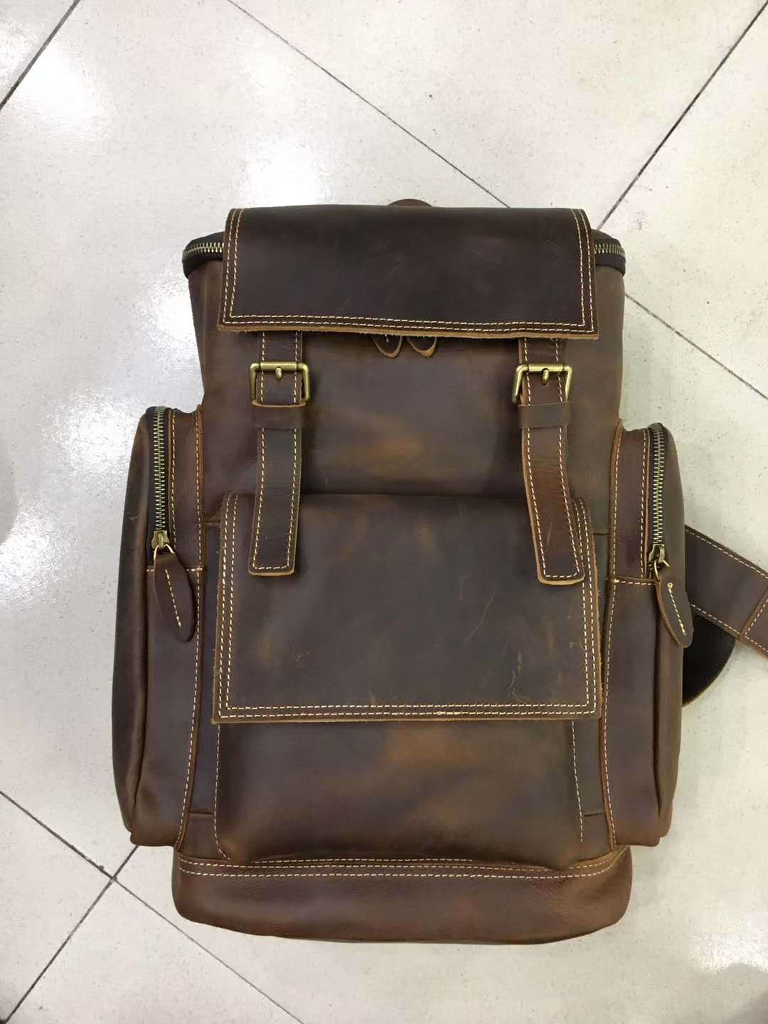 Women's & Men's & First Layer Leather Crazy Horse Backpacks