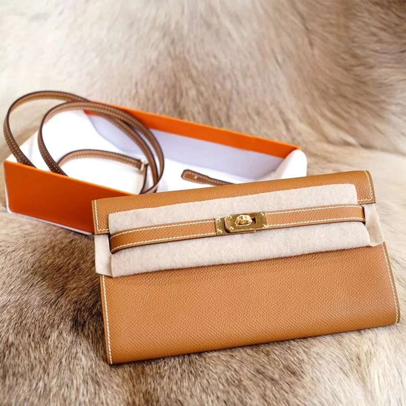 Women's Kelly Long Cowhide Clutch Position Handbags