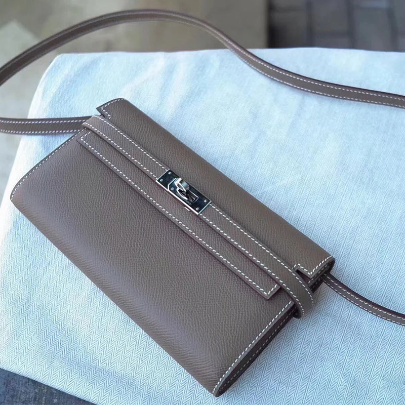 Women's Kelly Long Cowhide Clutch Position Handbags