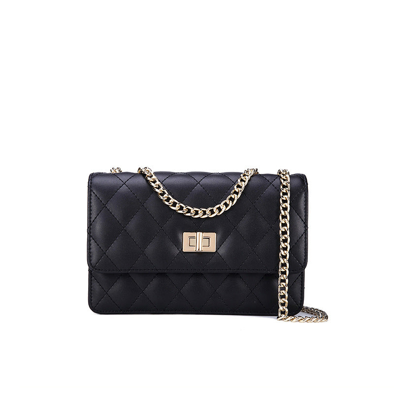Women's Fashion Chain Style Diamond Red Genuine Crossbody Bags