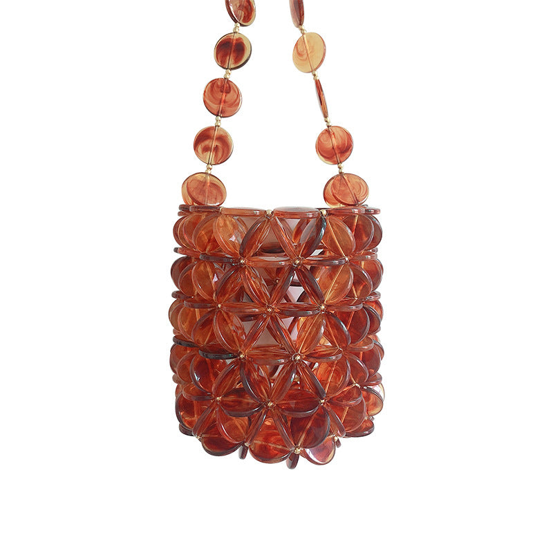Women's Hand-woven Fashion Hollow Beaded Portable Handbags