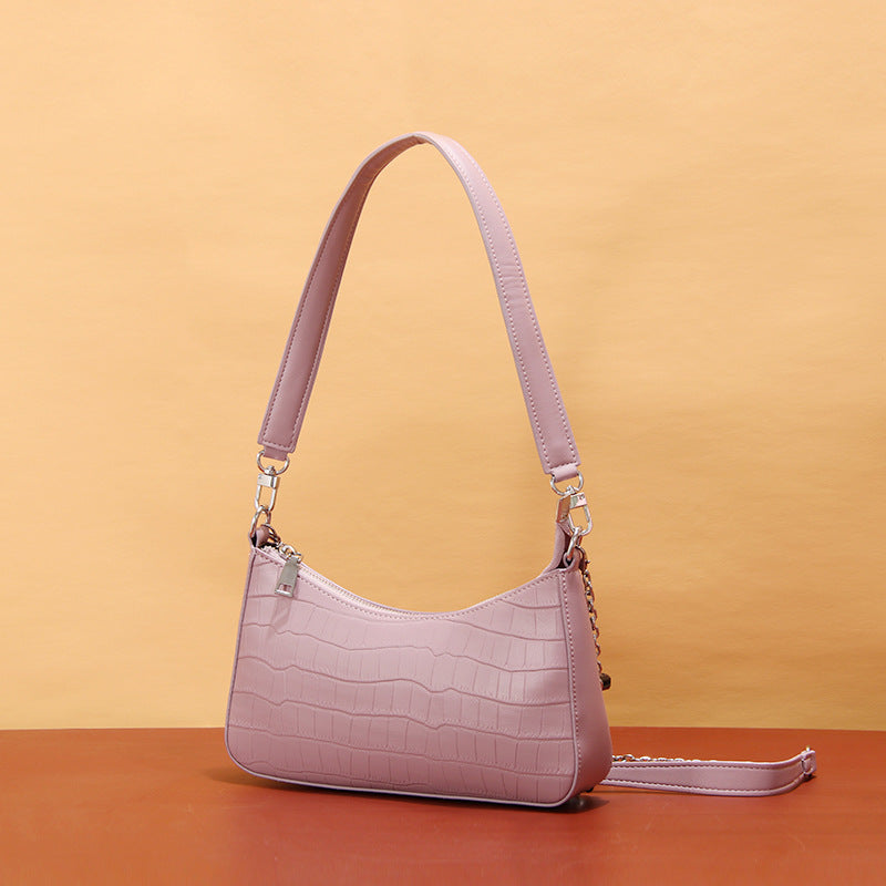 Design Underarm Western Style Purple Crocodile Shoulder Bags