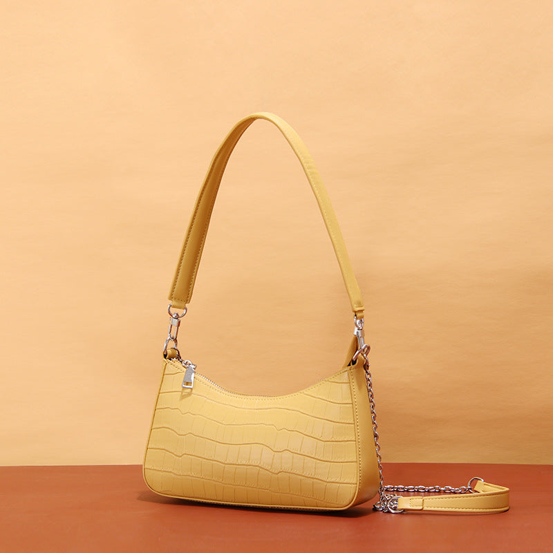 Design Underarm Western Style Purple Crocodile Shoulder Bags