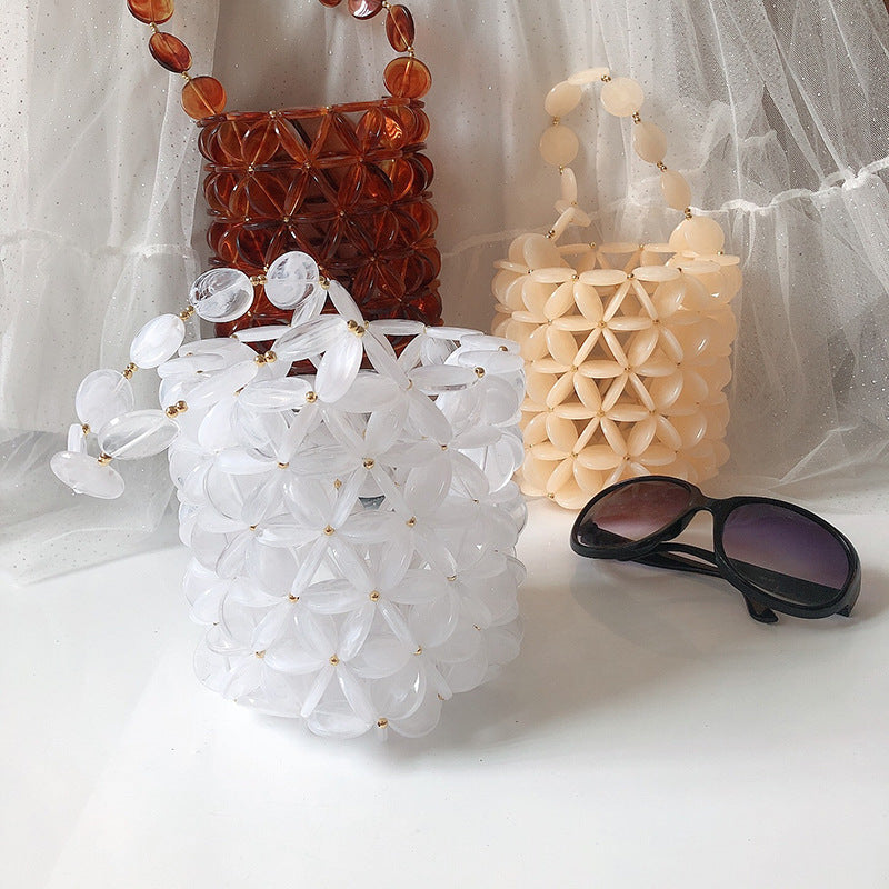Women's Hand-woven Fashion Hollow Beaded Portable Handbags