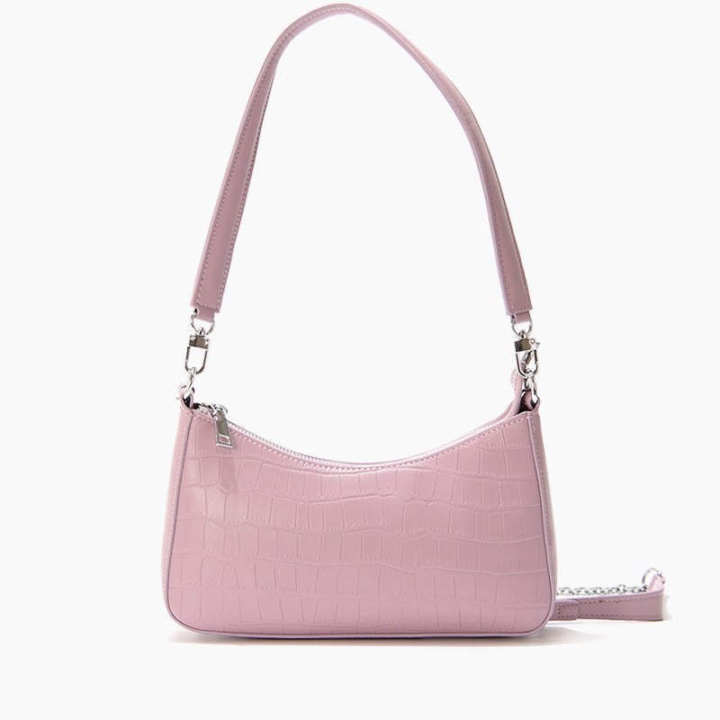 Design Underarm Western Style Purple Crocodile Shoulder Bags
