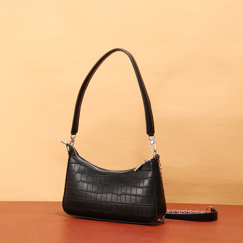 Design Underarm Western Style Purple Crocodile Shoulder Bags