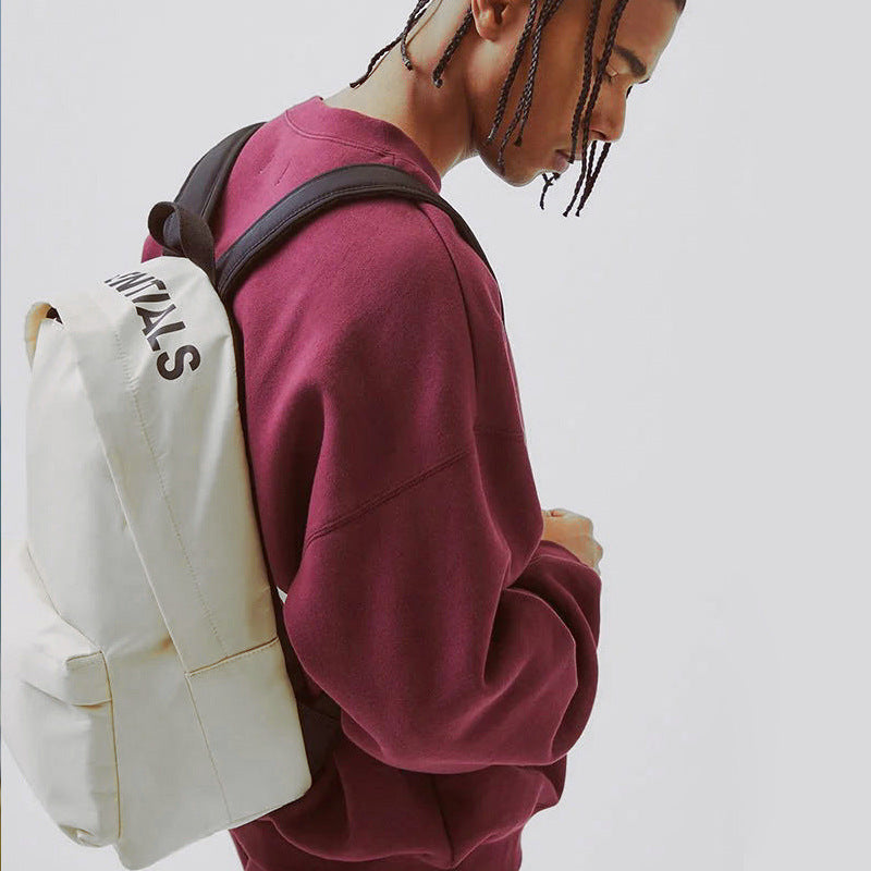 Women's & Men's & Double Line Letters Solid Color Backpacks