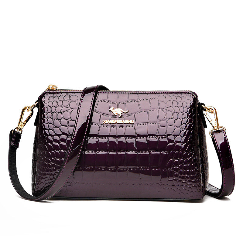 Women's Korean Crocodile Pattern Mother Simple Elegant Crossbody Bags