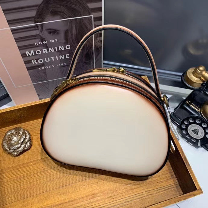Women's Genuine Leather Round Korean Style Fashion Shoulder Bags