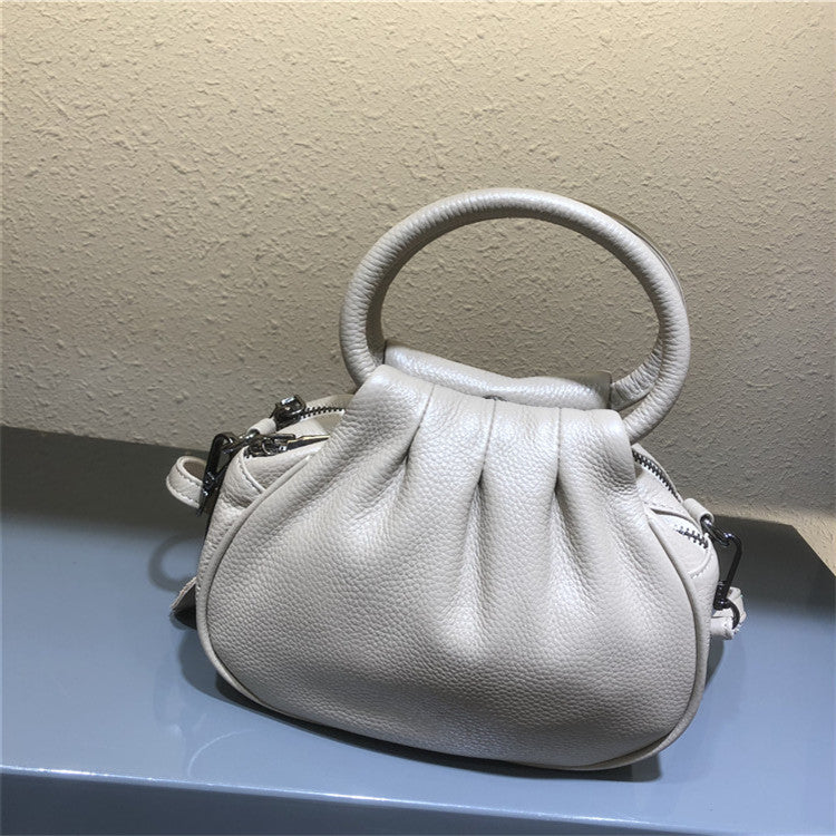 First Layer Cowhide Cloud Dumpling For Mom Trendy Handbags