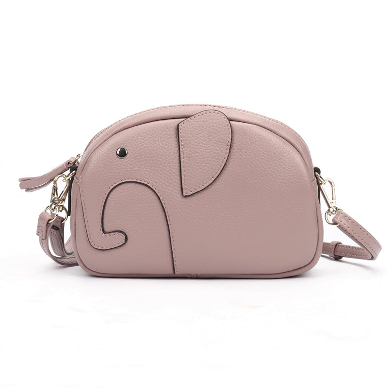 Women's Fashion Elephant Trend First Layer Cowhide Shoulder Bags